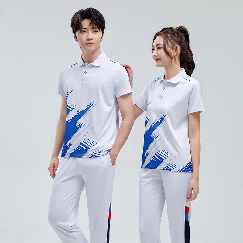 Sportswear suit Men's and Women's Summer Thin Quick-drying Short-sleeved Trousers Couple's Class Clothes plus size Group Aerobics Clothing