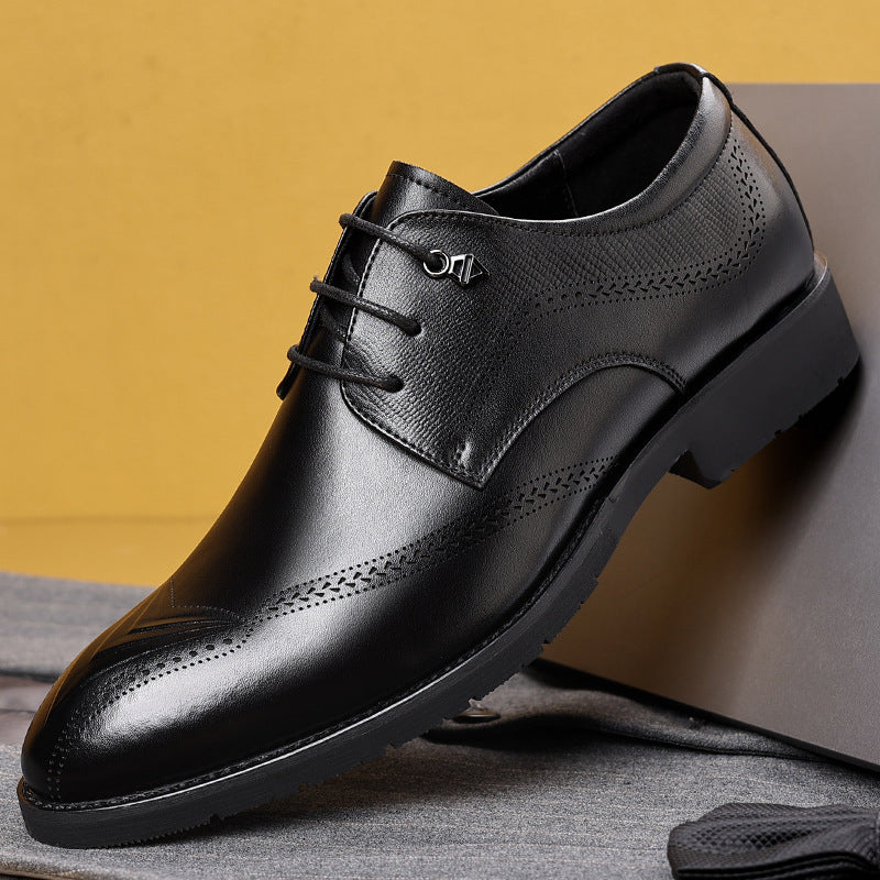 Leather Shoes for Men 2024 Autum New Men's Business Formal Wedding Shoes British Style Fashion Korean Style Men's Shoes Genuine Leather