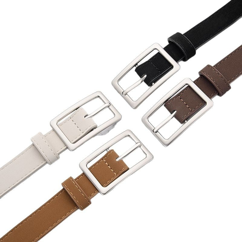Men's Youth Belt Women's Casual All-match Belt Korean-style Belt Business Trousers with School Uniform Frosted Belt Women
