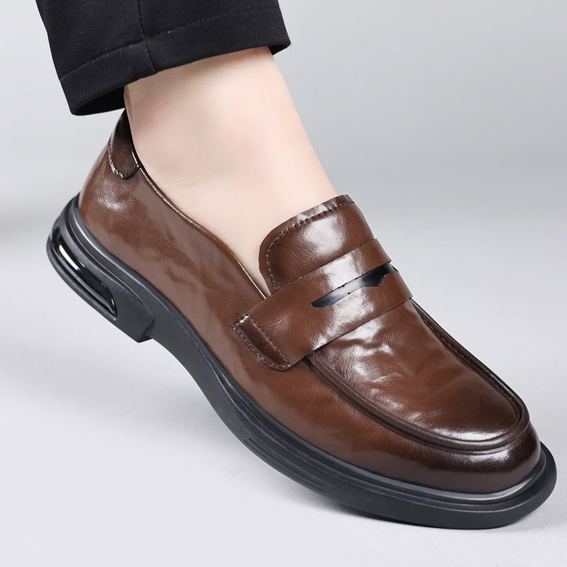 Men's Casual Leather Shoes 2026 New Style Cowhide Formal Business Leather Shoes Non-Slip Slip-On High-End Men's Shoes Wholesale