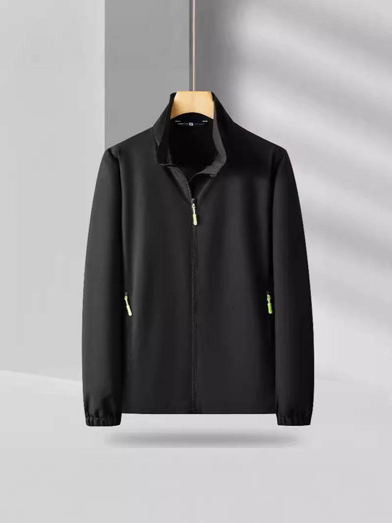 2025 Autumn/Winter 7788 Style Outdoor Loose-Fitting 160g Stand-Up Collar Zip-Up Jacket Windbreaker Business Workwear
