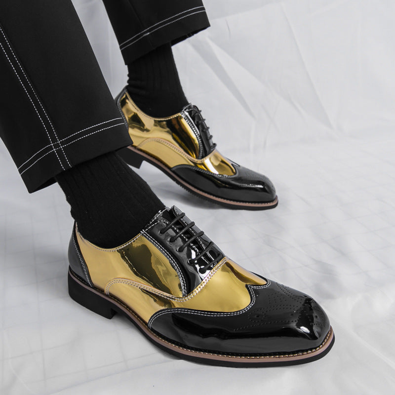 Men's Leather Shoes Cross-Border Large Size New Style Business Formal Shoes Fashionable Men's British Style Gentleman Leather Shoes Men's Wedding Shoes
