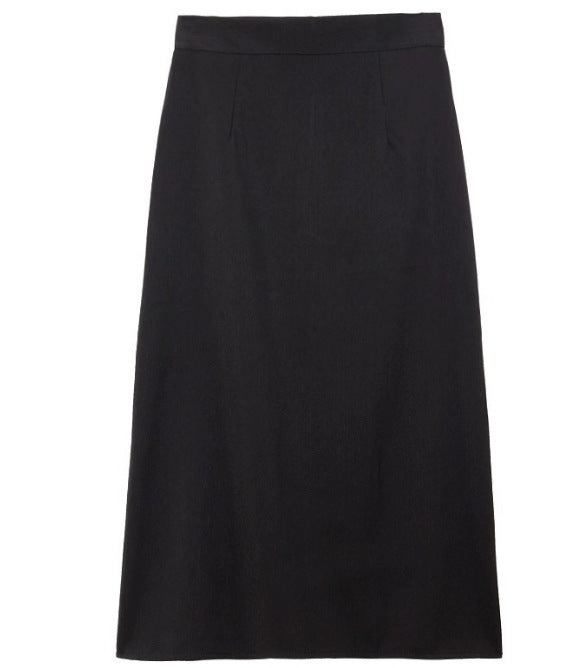 Design New Women's Autumn Skirts for Small People Niche 2024 Chic Black Skirt High Waist Long Skirt a Line