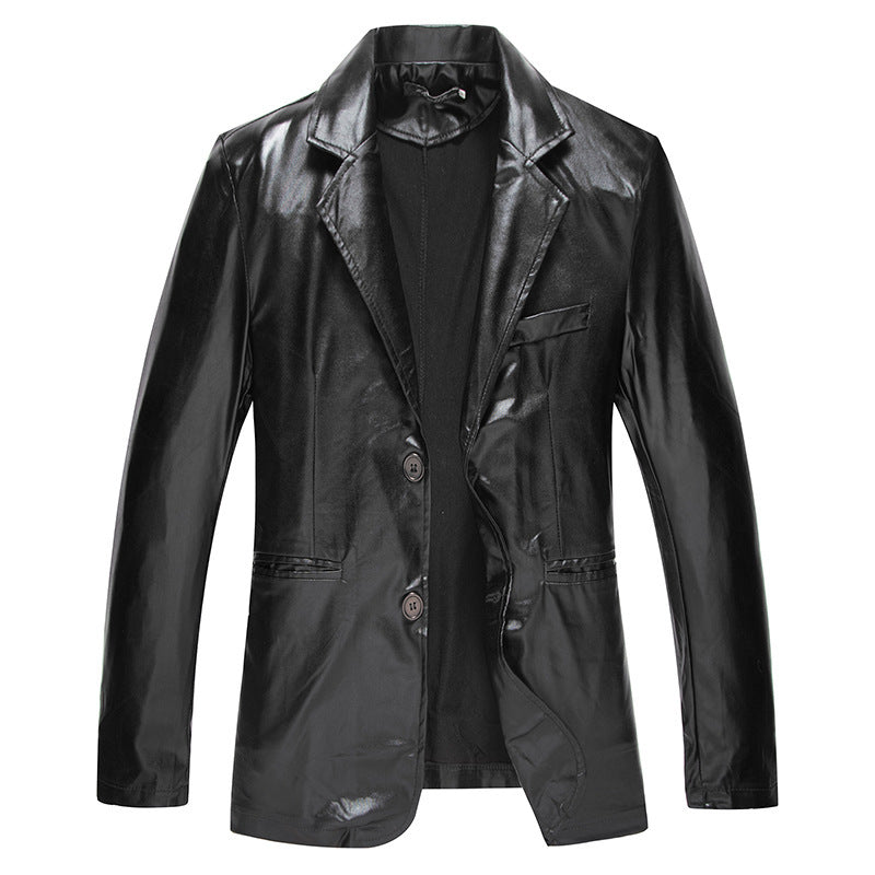 2025 New Autum Men's Suits Nightclub Experts Glossy Fashionable Dynamic Pure Color Single-Breasted Men's Suits