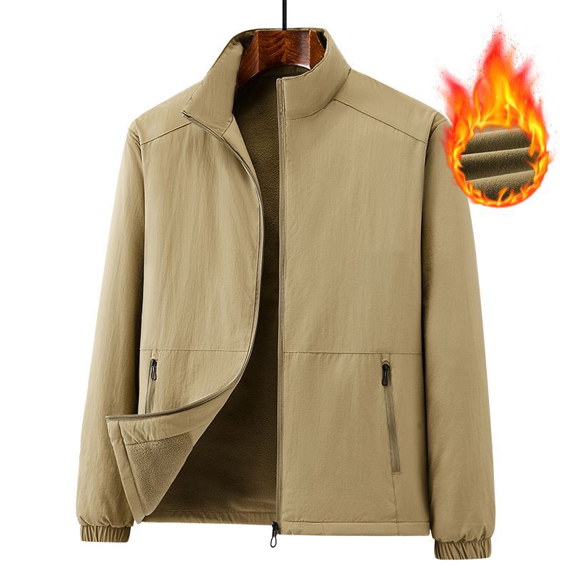 2024 Men's Coat Autumn New Middle-aged Outdoor Casual Coat Dad Top Collar Jacket