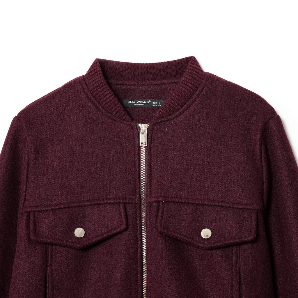 2025 New Autum Women's Clothing European and American Style Fashionable Round Neck Zipper Soft Short Jacket 4968032