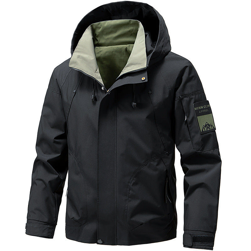 Spring New Men's Jacket Thin Hooded Work Jacket Men's Youth Trendy Versatile Casual Jacket Men
