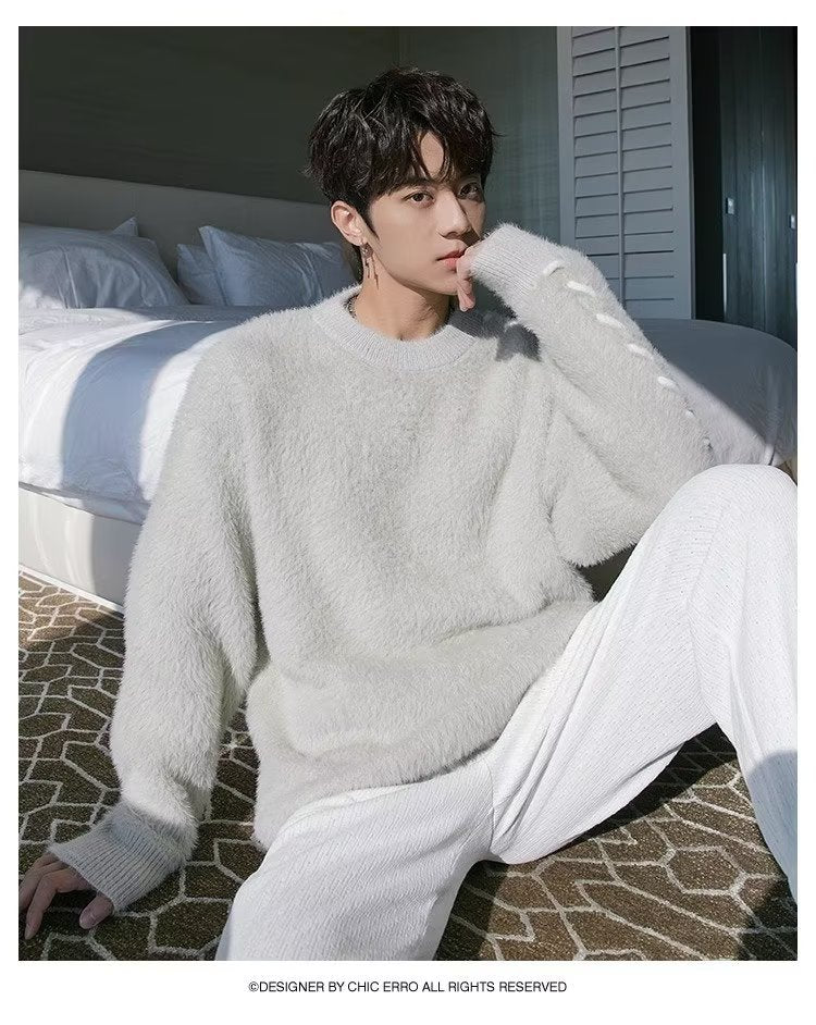 2023 Sweater Men's and Women's Winter Fashion Brand Ins Design Crewneck Pullover Warm Long-sleeved Wool Sweater for Youth