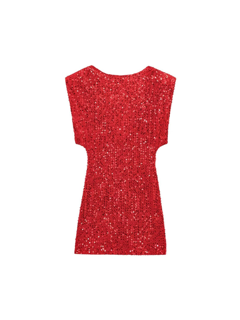 Cross-Border European and American Style Sequin Velvet Dress 9565976 Fairy Spirit