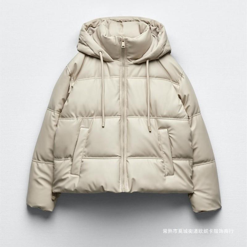SAW Independent Station New Women's Solid Color All-match Warm Faux Leather Short Cotton-padded Jacket Coat 3046225