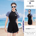 Summer Middle and Big Kids Split Swimsuit Women's Zipper 10-15 Years Old Swimsuit Seaside Beach Hotel Quick-drying Student Equipment
