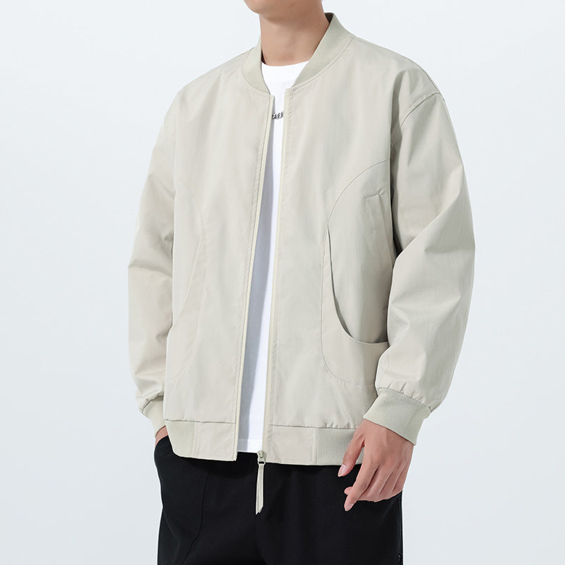 2025 Men's Jacket Simple Coat Youth Top Trendy Baseball Jacket Fashion Business Single Jacket Men's Wholesale