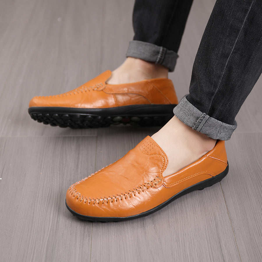 Men's Leather Shoes, Slip-On Loafers, Driving Shoes, Soft Surface, Men's Casual Leather Shoes, Non-Slip and Wear-Resistant