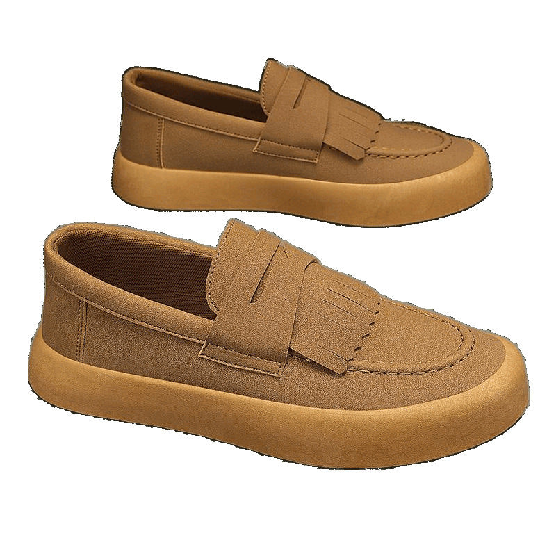 2025 New Summer Men's Beanie Shoes Youth Loafers Breathable Men's Shoes British Style Fashionable Leather Shoes