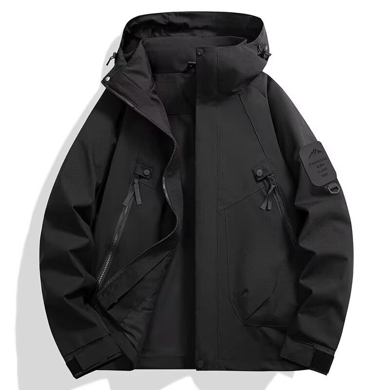Outdoor Jackets for Men and Women, Spring & Fall Jackets, Fashionable Waterproof and Windproof Bright American Jackets, Hooded Mountaineering Jackets