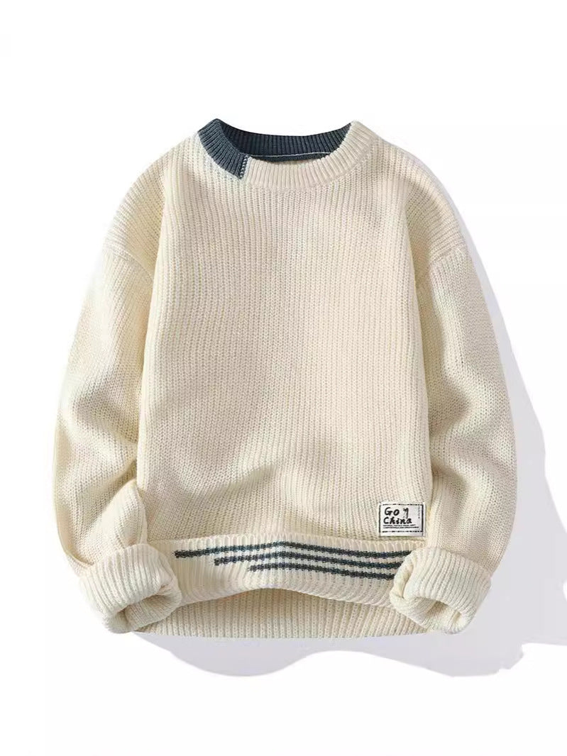 2024 autumn and winter new sweater boys Korean trend sweater base shirt casual round neck sweater men's wholesale