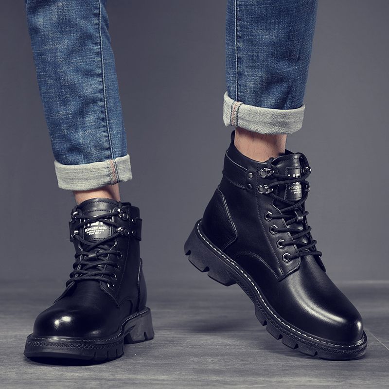 Martin boots men's autumn men's shoes 2023 new men's boots Korean high-top shoes all-matching work boots casual leather shoes