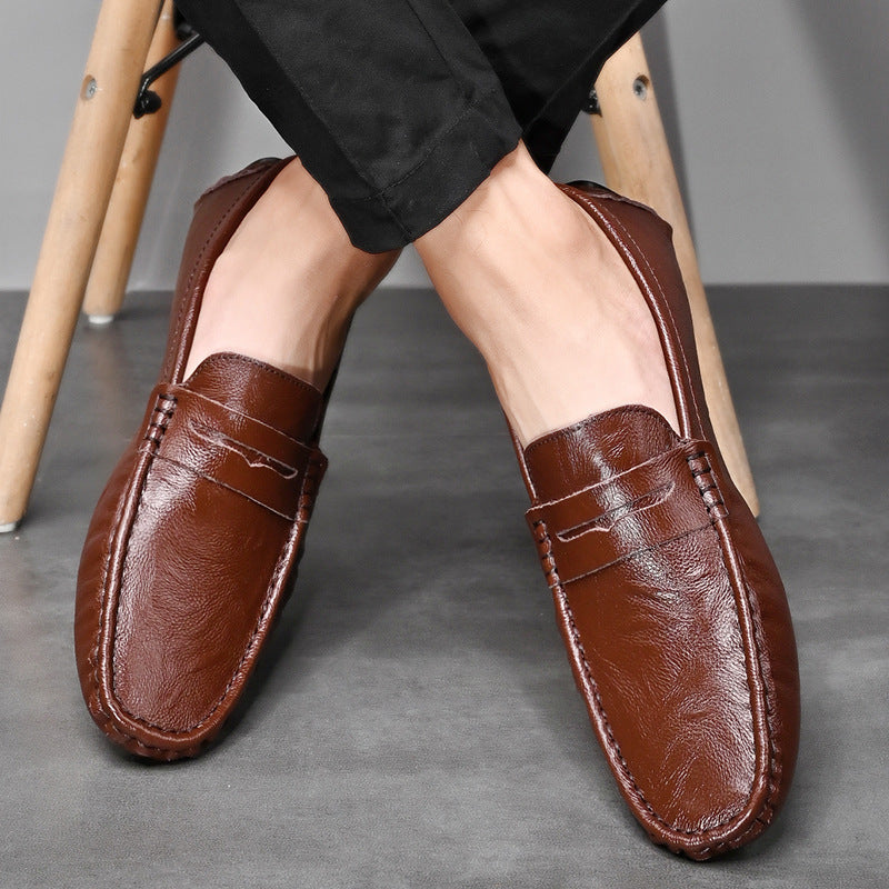 Men's Loafers Size 45 Extra Large Leather Shoes with Soft Soles, Size 46 Casual, Size 47 Soft Leather Men's Shoes, Spring 2026 New Model