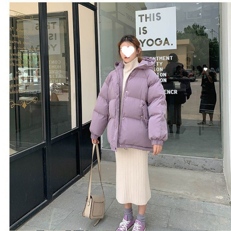 Women's Cotton Jacket 2025 New Style Student Padded Coat Thickened Winter Cotton Clothing Ins Trendy Loose Warm Hooded Jacket