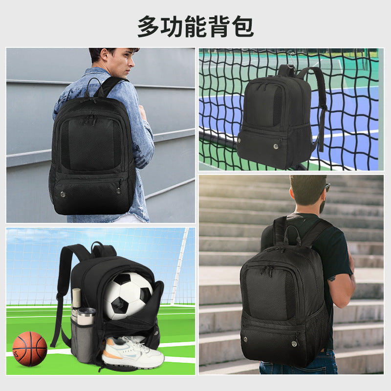 Spot New Shoulder Football Pattern Football Bag with Ball Holder Waterproof Sports Equipment Bag Suitable for Basketball Volleyball Bag