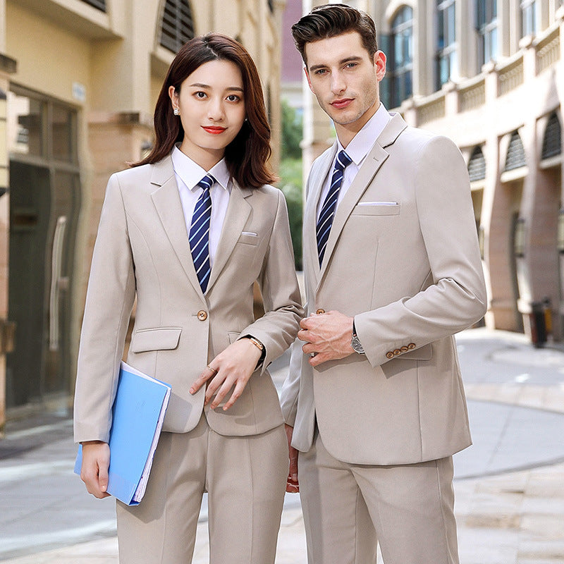 Business Attire for Men and Women, Autumn and Winter Fashionable Slim Business Suits, Women's Four-Piece Vest Formal Suits