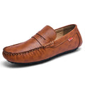 Men's Breathable Loafers 2025 New Trendy Korean Style Genuine Leather Slip-On Soft Sole Casual Shoes