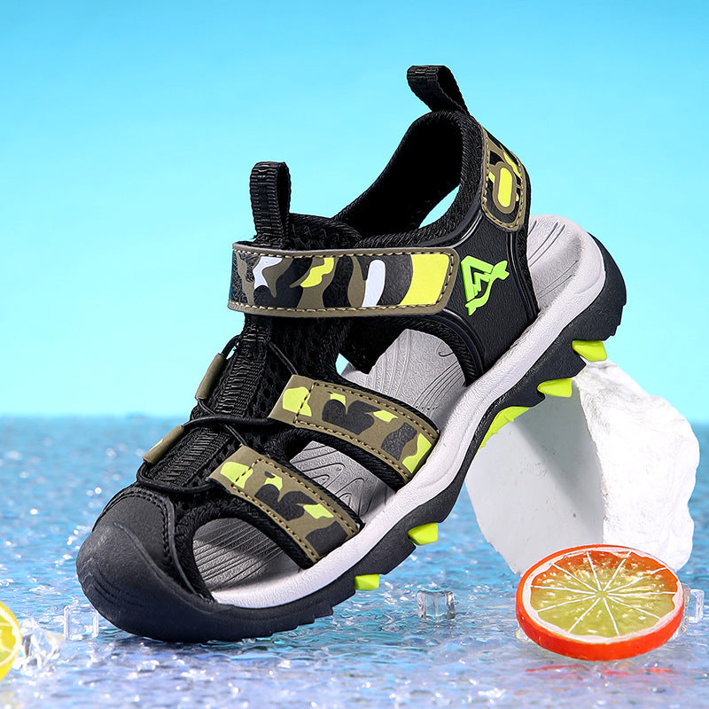 Children's sandals summer breathable wear-resistant baotou sandals boys soft-soled non-slip outdoor beach shoes cross-border wholesale