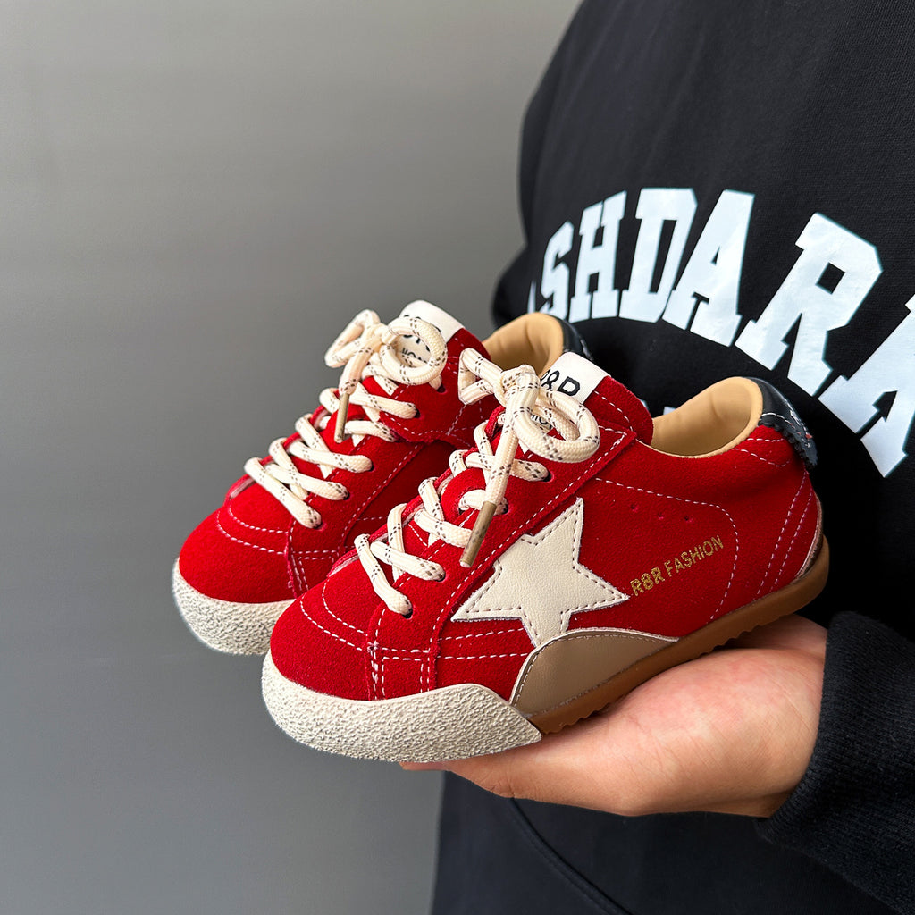 Korean Style Children's Trendy Star Sneakers Boys' Spring and Autumn Casual Shoes Big Kids' Training Shoes Girls' Sneakers