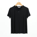 Spring and Summer 2023 New Modal Cotton Pajamas Women's Summer Short-sleeved Flex V-neck Bow Thin Age-reducing Top