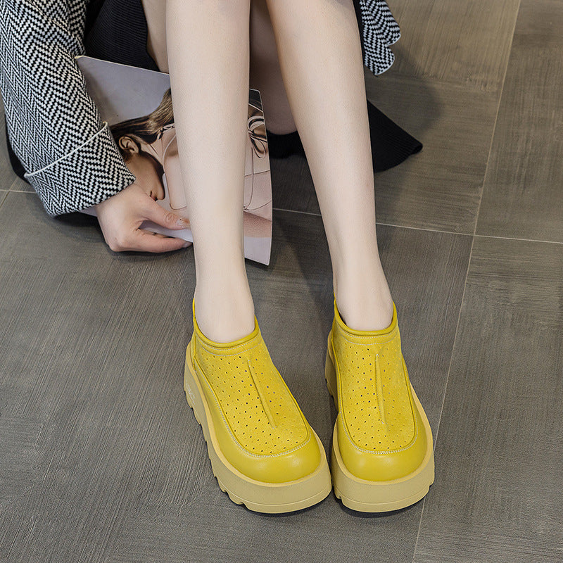 Thick-Soled Loafers 2026 Summer New Trendy Breathable Comfortable Versatile Casual Shoes for Women