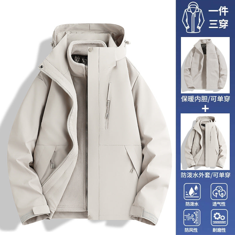 Big Brand Same Style Yueying Yellow Jacket for Women 2025 New Three-In-One Mountaineering Jacket Outdoor Windproof Hiking Jacket for Men