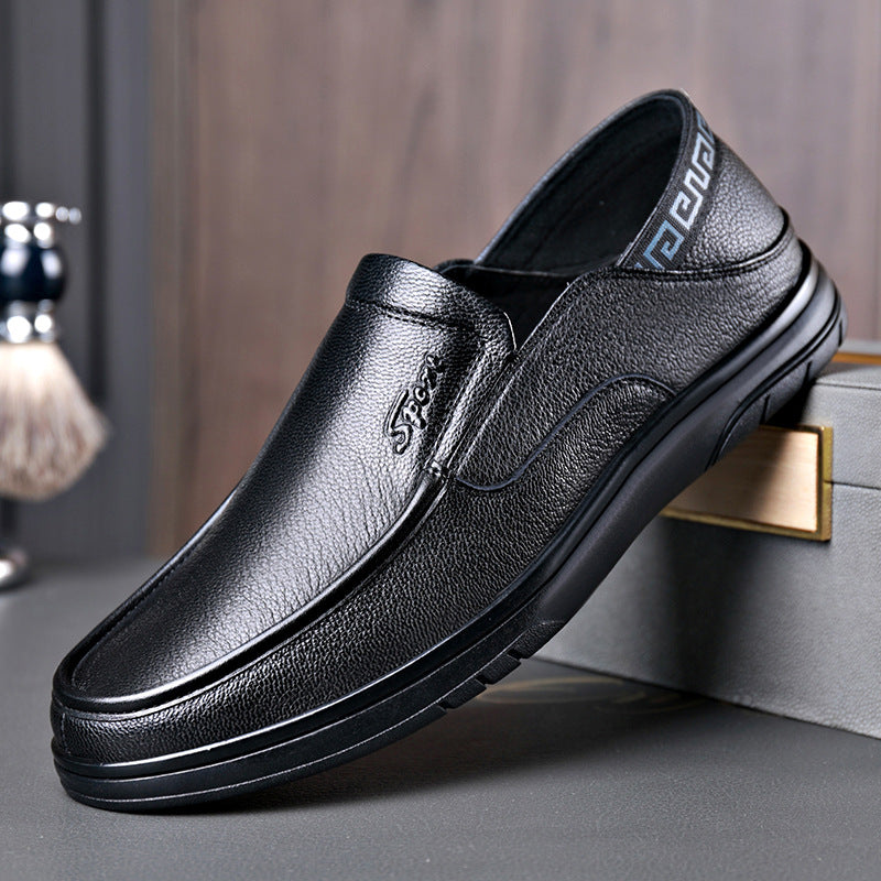 New Men's Sheepskin Pea Shoes Lazy Slip-on Loafers Men's Casual Soft Bottom Soft Leather Shoes for Men