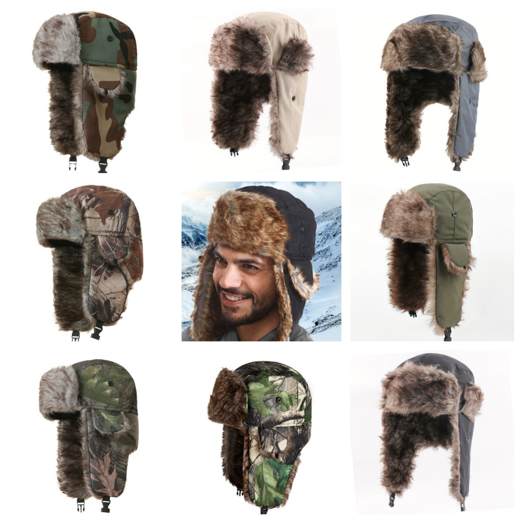 Autumn and Winter Camouflage Lei Feng Hats for Men and Women, Outdoor Cycling Windproof and Cold-Proof Ski Hats, Thickened Ear Protection Hats, Cross-Border