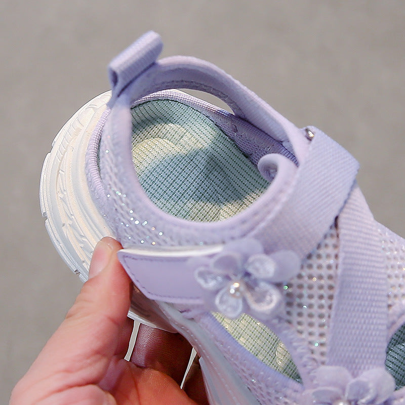 Mesh Breathable Girls' Hem Sandals Spring and Summer 2025 New Children's Shoes sneaker Lightweight Girls' Universal