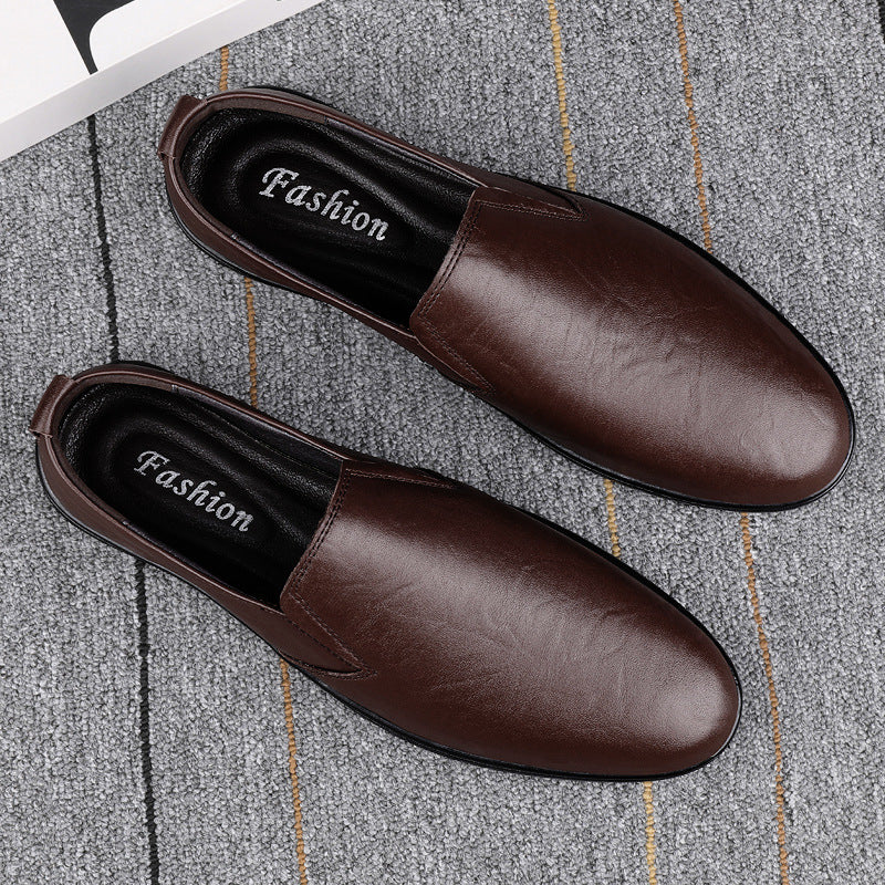 Summer New Soft Leather Beanie Shoes, Business Men's Casual Leather Shoes, Men's Shoes, Douyin Dropshipping Popular Men's Loafers