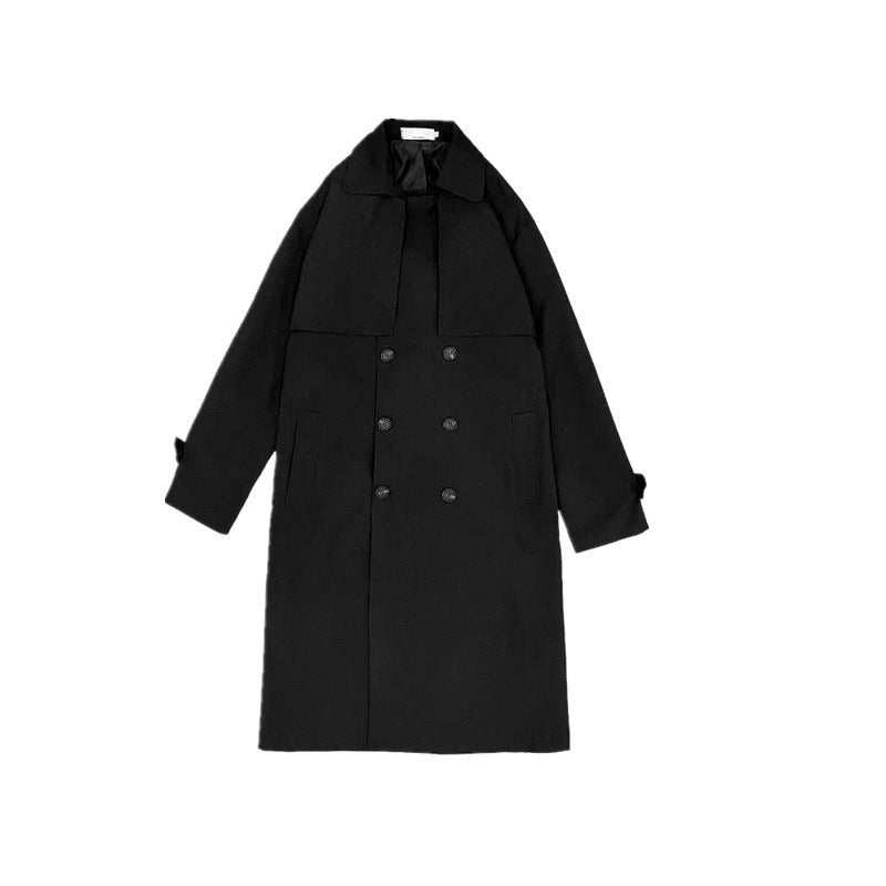 Spring and Autumn 2025 New Korean Style Trendy Design Trendy Coat Men's Fashionable Solid Color Loose Mid-length Coat Trendy