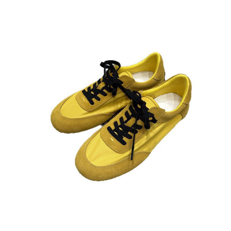 Women's Casual Flat Shoes 2025 Summer New Versatile Color-Blocking Sports Lace-Up Sneakers Women's Shoes
