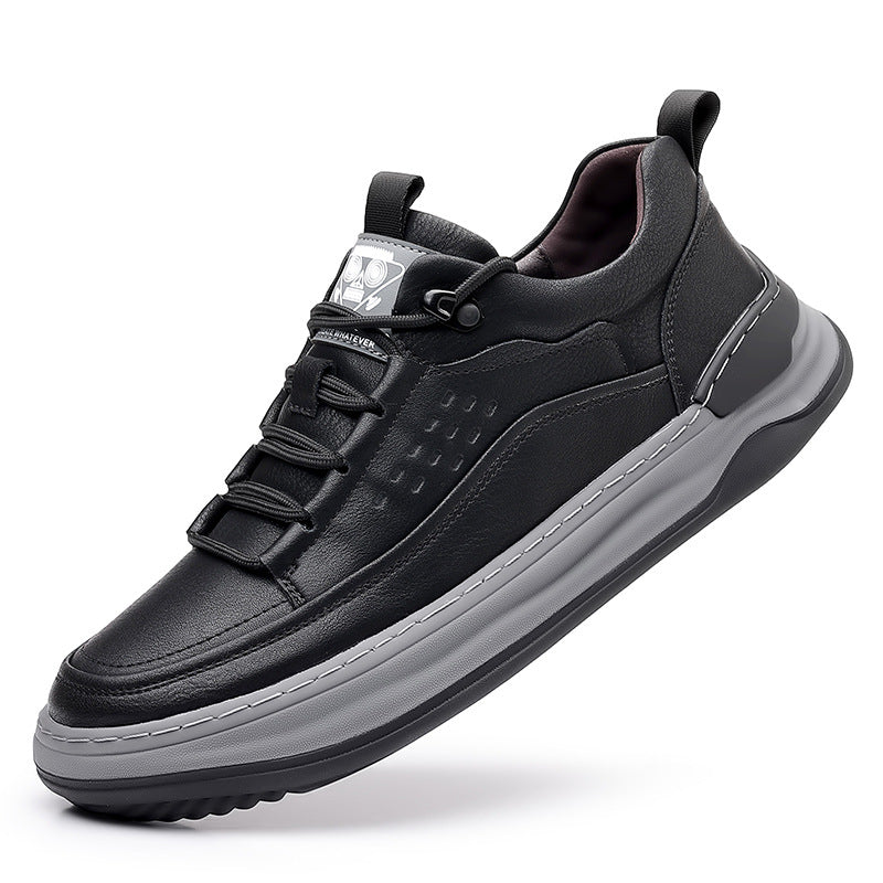 New Men's Sneakers Thick-Soled Genuine Leather Casual Trendy Men's Shoes Outdoor Sports Casual Shoes Men's Sneakers Wholesale