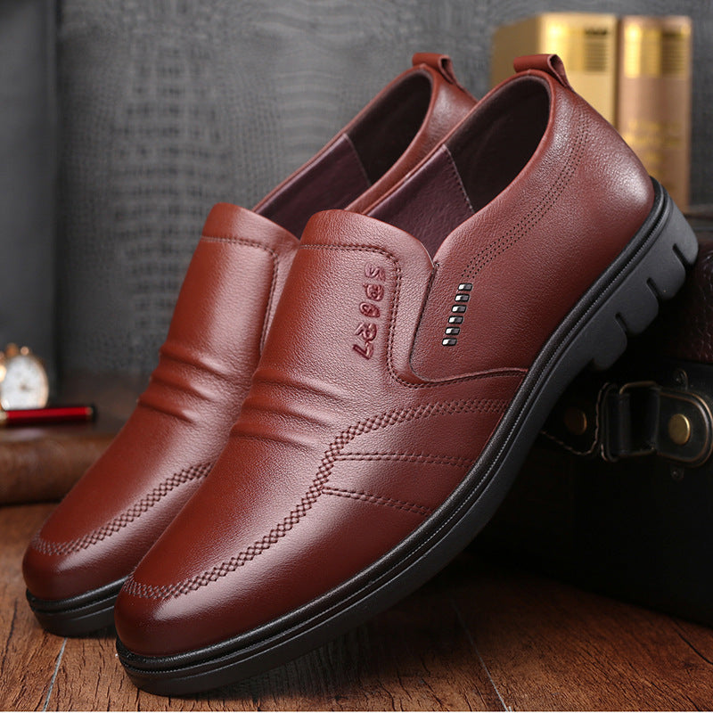 Formal Leather Shoes for Men 2026 New Style Soft Leather Soft Sole Non-Slip Casual Men's Versatile Leather Shoes Business Men's Shoes