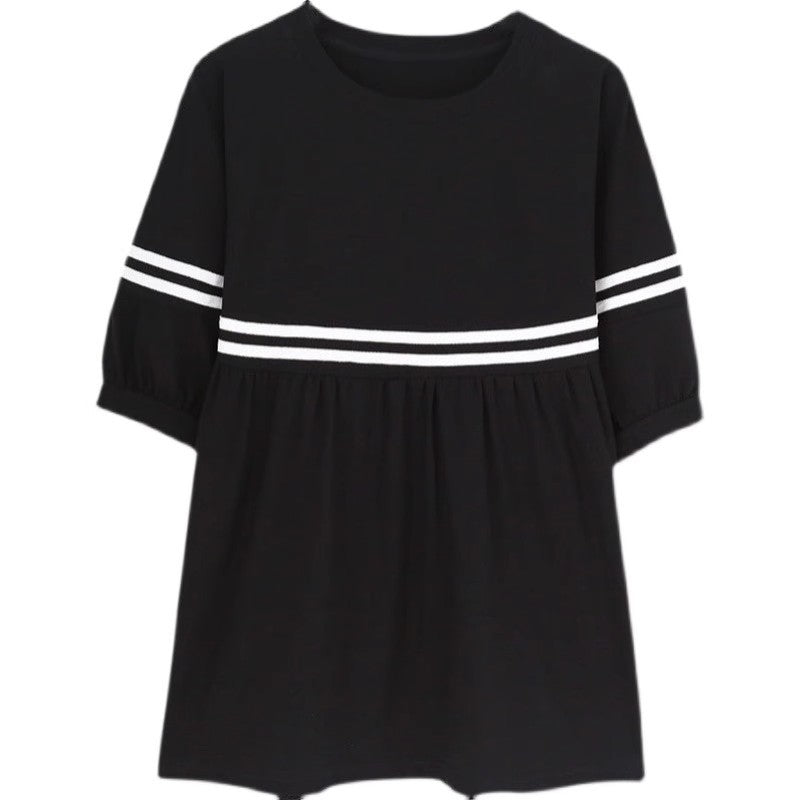 Pregnant Women's Summer T-shirt Top Women's T-shirt Fashionable Summer Thin Short-sleeved Summer Base Shirt Mid-length dress Women