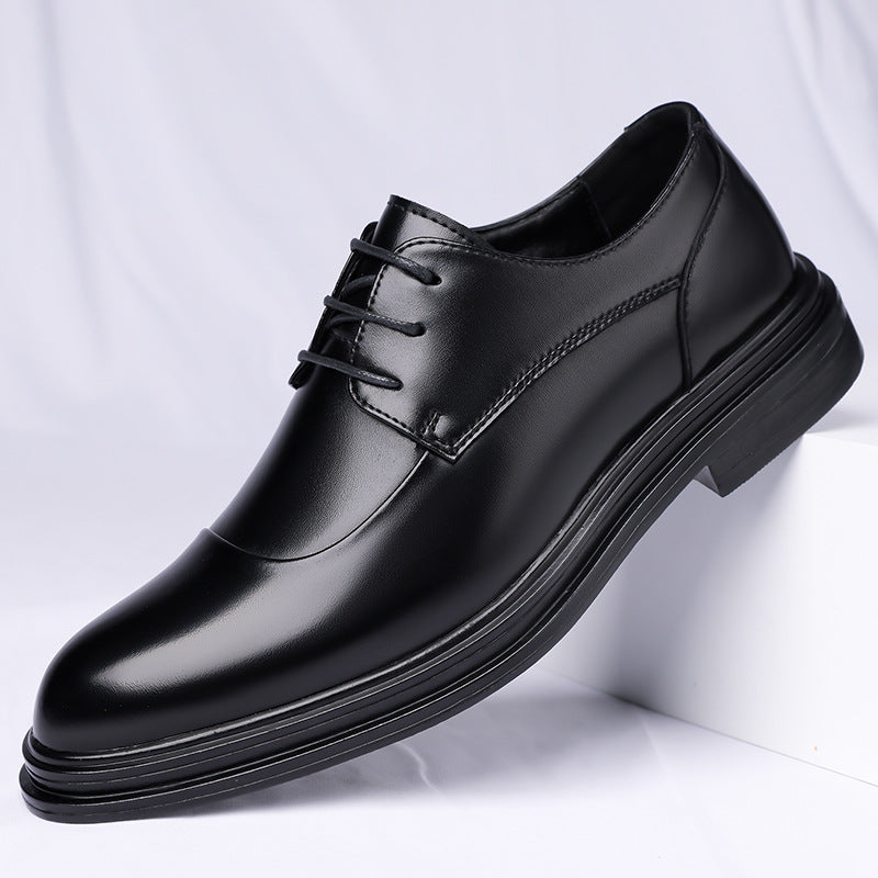 Men's Large Size Leather Shoes for Export, 2026 Autumn New Model, Men's Lace-Up Business Formal Casual Shoes, Pre-Wedding Groomsmen Shoes