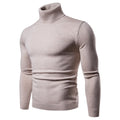 Amazon foreign trade autumn and winter new men's solid color slim turtleneck sweater sweater plus size men's pullover base shirt