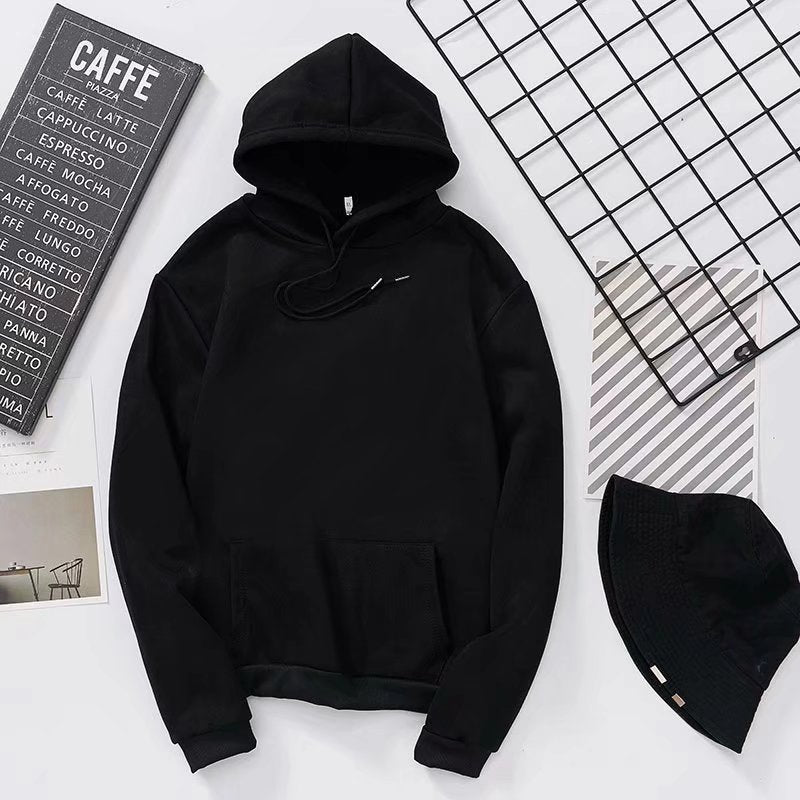 Men's Hooded Solid Color Sweater 2022 Autumn and Winter Korean Style Fashionable Ins Long-sleeved Student Fashionable Brand Loose Pullover Top