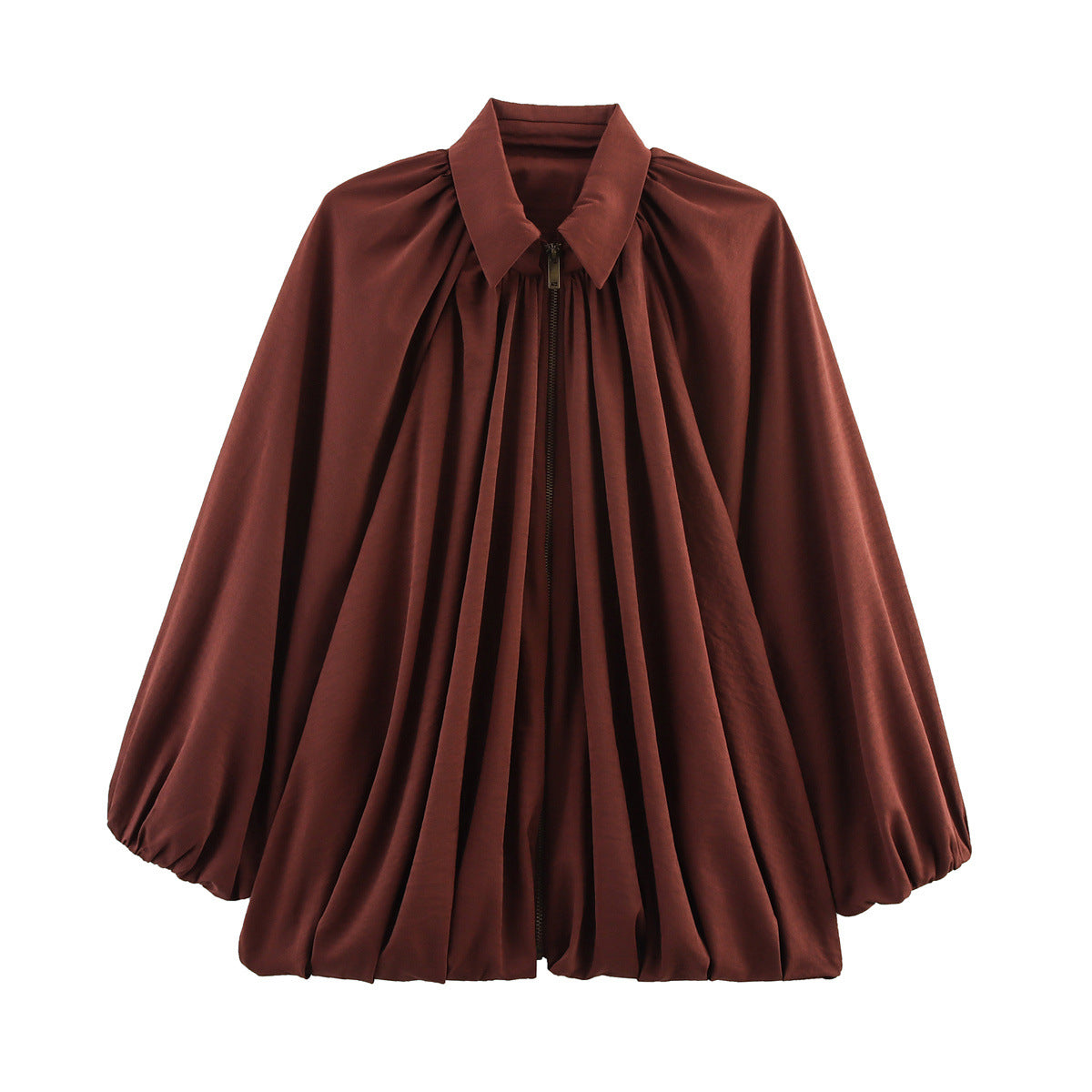 Cross-Border Women's Clothing 2026 Autumn and Winter European and American Fashion Loose Lapel Puffy Bomber Jacket for Women X5048