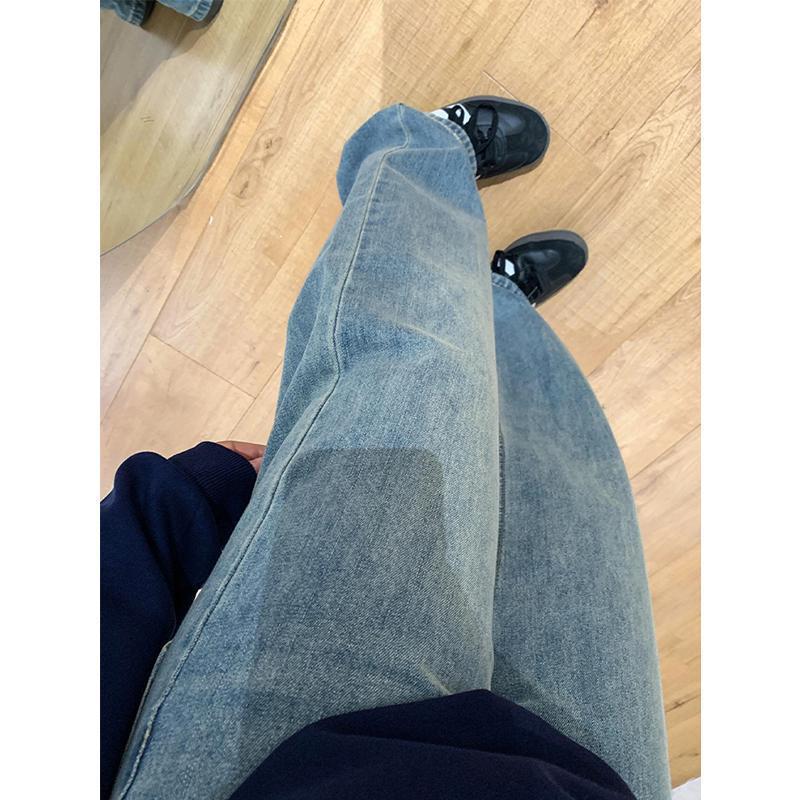 Spring and Autumn New Design Loose Straight-Leg Jeans for Women, Retro High-Waisted, Slimming, Drapey, Versatile Narrow-Cut Long Pants Trendy