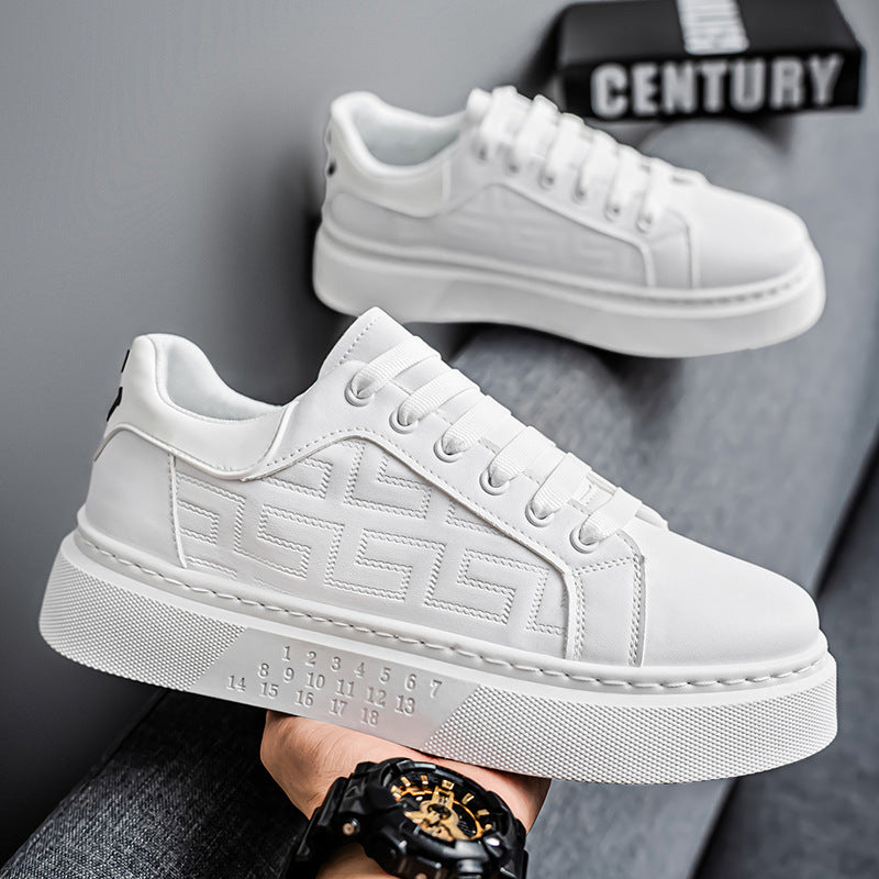 New Breathable White Shoes Men's Students Trendy All-match Thick-soled sneaker Casual Sneakers 2025 Spring Men's Shoes