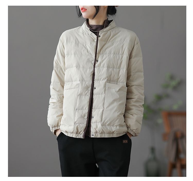 Thickened Warm down Cotton Jacket for Women 2026 Autumn and Winter Solid Color Versatile Casual Cotton Coat Casual Fashion