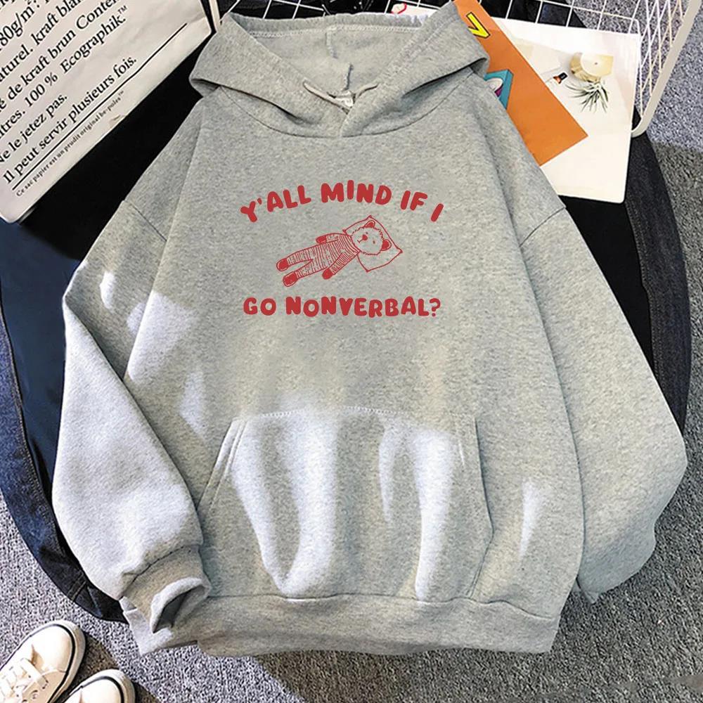 Yall Mind Kawaii Cartoon Graphic Print Hoodies Long Sleeve