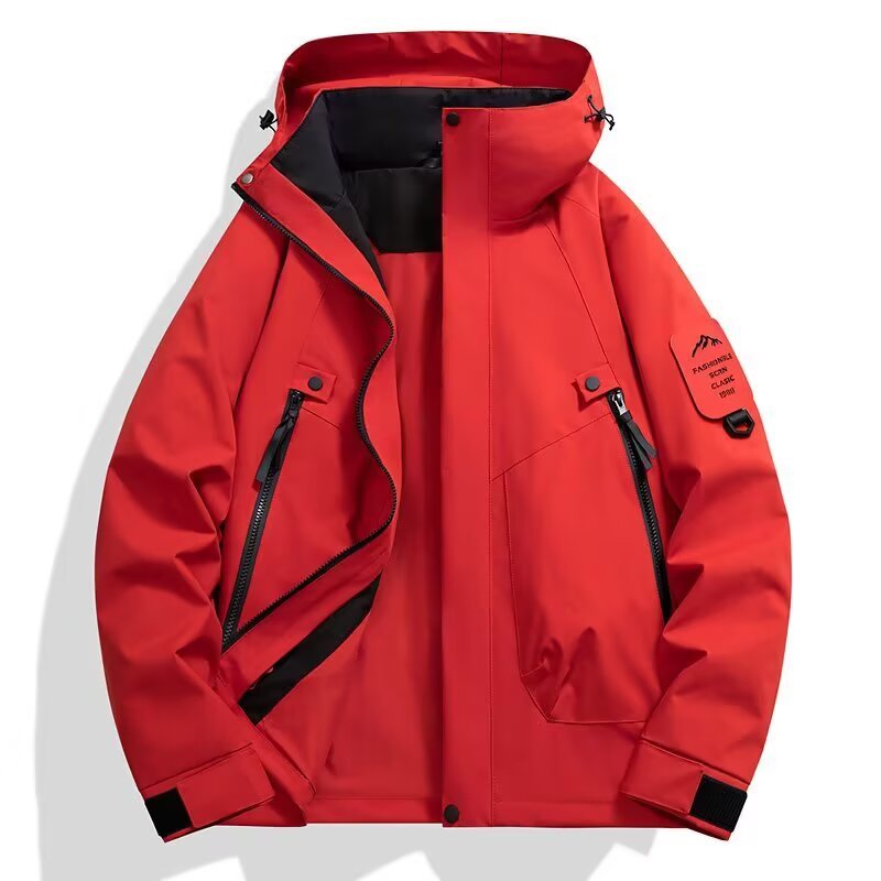 Outdoor Jackets for Men and Women, Spring & Fall Jackets, Fashionable Waterproof and Windproof Bright American Jackets, Hooded Mountaineering Jackets