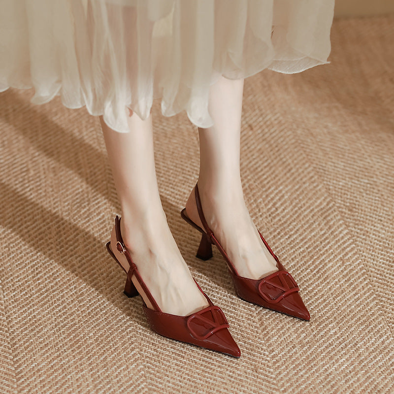 Grape Mom High Heels Women's Stiletto High-End Fashion Shoes Women's Sandals Women's Fashion Women's Shoes 2025 Spring and Summer